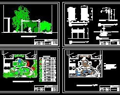 某别墅庭院绿化全套设计图纸免费下载 园林绿化及施工