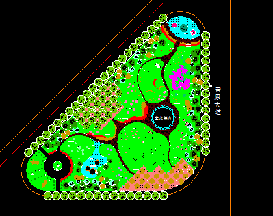 三角岛绿化设计图纸免费下载 - 园林绿化及施工 - 土木.